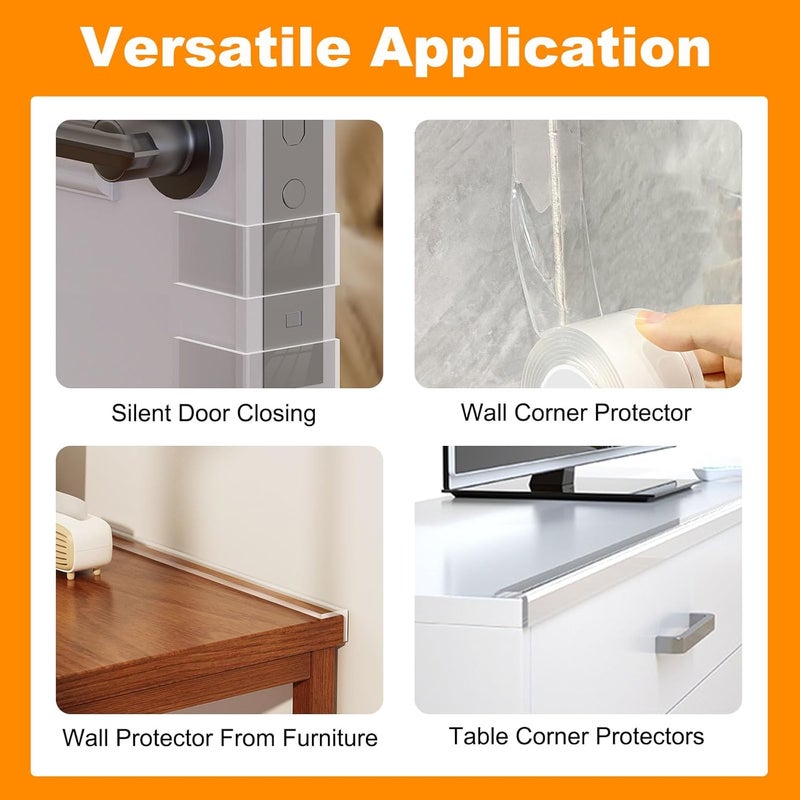 CHENYA Clear Soft Corner Protectors for Furniture Strip,1.18 in x 6.6 FT,Sharp Edge & Table Bumper,Window Edge,Wall Protector, Soft Corner Guards Safe for Proof,Table Corner Protectors in Family - Image 5